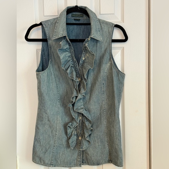 Ralph Lauren Tops - Ralph Lauren Blue Denim Top